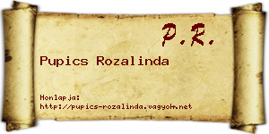 Pupics Rozalinda névjegykártya